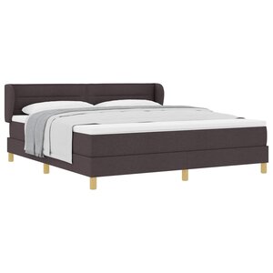 vidaXL Lit à ressorts avec matelas Marron foncé 180 x 200 cm tissu