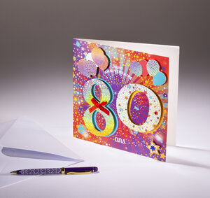 Carte double coll'âge- 80 ans
