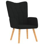 vidaXL Chaise de relaxation avec tabouret Noir Tissu