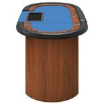 vidaXL Table de poker 8 joueurs avec plateau à jetons Bleu 160x80x75cm
