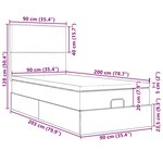 vidaXL Lit ottoman avec matelas et LED gris clair 90x200 cm tissu