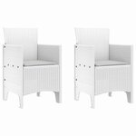 vidaXL Chaise de jardin 2 Pièces Blanc 53 x 49 x 85 cm Polypropylène