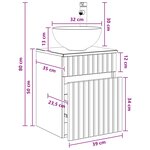 vidaXL Meuble de lavabo mural Blanc brillant 39 x 35 x 63 cm