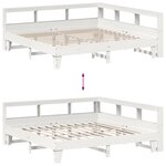 vidaXL Lit bibliothèque sans matelas blanc 200x200 cm bois pin massif