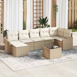 vidaXL Ensemble de salle à manger pour jardin 8 Pièces Beige et crème
