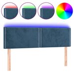 vidaXL Tête de lit à LED Bleu foncé 144x5x78/88 cm Velours