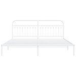 vidaXL Cadre de lit métal sans matelas et tête de lit blanc 200x200 cm