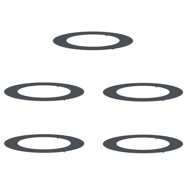 vidaXL Anneau d'arbre plat 5 Pièces anthracite Ø60/90 cm en acier