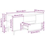 vidaXL Table basse Chêne noir 102 x 44 5 x 50 cm Bois d'ingénierie