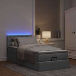 vidaXL Lit ottoman avec matelas gris clair 100x200 cm tissu