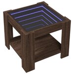 vidaXL Table basse avec LED chêne marron 53x53x45 cm bois d'ingénierie