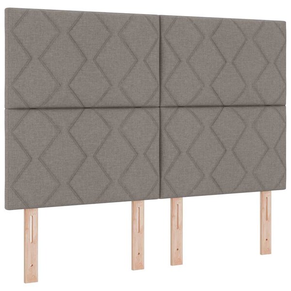 vidaXL Lit à ressorts avec matelas Taupe 140 x 190 cm tissu