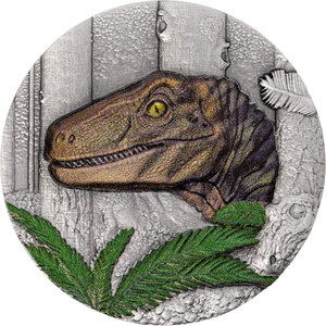 Pièce de monnaie en Argent 10 Dollars g 31.1 (1 oz) Millésime 2026 Jurassic Life VELOCIRAPTOR (PRÉCOMMANDE)