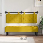 vidaXL Tête de lit suspendue Avec lumière LED Jaune Velours