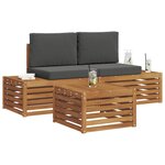 vidaXL Ensemble de canapés d'extérieur Naturel et Anthracite