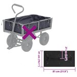 vidaXL Bâche de chariot de jardin Noir 81x41x21 cm Tissu