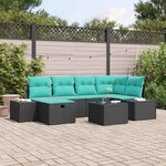 vidaXL Ensemble de Canapés avec coussin 3 Pièces polyrotin