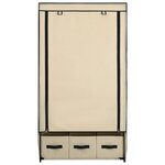 vidaXL Garde-robe Crème 87 x 49 x 159 cm Tissu