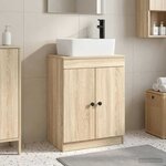 vidaXL Meuble de salle de bain avec évier Chêne Sonoma 54 x 35 x 83 cm