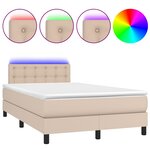 vidaXL Sommier à lattes de lit avec matelas LED cappuccino 120x190 cm