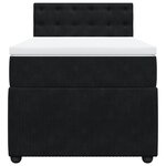 vidaXL Sommier à lattes de lit avec matelas Noir 90x190 cm Velours