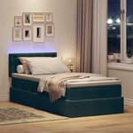 vidaXL Lit de rangement LED avec matelas Vert foncé 100 x 200 cm