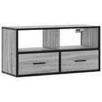 vidaXL Meuble TV sonoma gris 80x31x39 5 cm bois d'ingénierie et métal