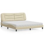 vidaXL Lit avec matelas Hvar crème 180x200 cm tissu