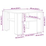vidaXL Table basse Chêne sonoma 60x60x42 cm Bois d’ingénierie