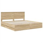 vidaXL Cadre de lit Chêne Sonoma 200 x 200 cm Bois Ingénierie