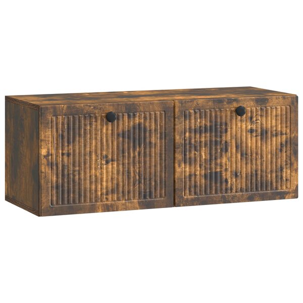 vidaXL Meuble TV mural Chêne fumé 78 5 x 31 x 30 cm Bois d'ingénierie