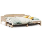 vidaXL Lit de jour et lit gigogne sans matelas 80x200 cm bois massif