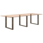 vidaXL Pieds de table à manger en U  3 pièces  acier naturel  90 x (72-73) cm