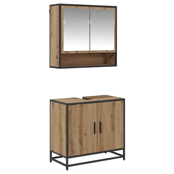 vidaXL Ensemble de mobilier de salle de bain 2 Pièces Chêne artisanal