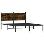 vidaXL Cadre de lit en métal sans matelas chêne fumé 140x200 cm