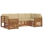 vidaXL Ensemble de canapés d'extérieur 6 pc Naturel et Beige