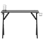 Bureau table poste de travail meuble d'ordinateur informatique étude de jeu avec pieds en forme de Y 110 x 60 x 75 cm noir 02_0023771