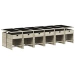 vidaXL Ensemble à manger de jardin et coussins 13 Pièces gris clair rotin