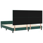 vidaXL Lit à ressorts avec tête de lit Vert foncé 200 x 200 cm Velours