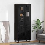 vidaXL Haut Armoire 2 Pièces Chêne noir Bois Aggloméré et Verre