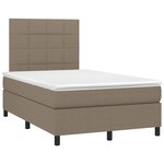 vidaXL Sommier à lattes de lit et matelas et LED Taupe 120x200cm Tissu