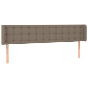 vidaXL Tête de lit avec oreilles Taupe 203x16x78/88 cm Tissu