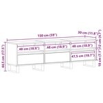 Meuble TV vidaXL Noir Chêne 150x30x44 5 cm Bois d'ingénierie