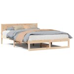 vidaXL Cadre de lit Marron 150 x 200 cm Bois de pin massif
