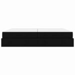 vidaXL Cadre de lit avec stockage Noir 200 x 200 cm tissu