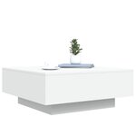 vidaXL Table basse avec lumières LED blanc 80x80x31 cm