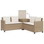 vidaXL Canapé de jardin avec table et coussins en forme de L beige