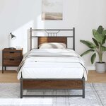 vidaXL Cadre de lit sans matelas chêne marron 90x190cm bois ingénierie