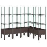 vidaXL Jardinière avec treillis marron 160x120x142 5 cm PP