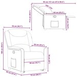 vidaXL Fauteuil inclinable Gris foncé Tissu
